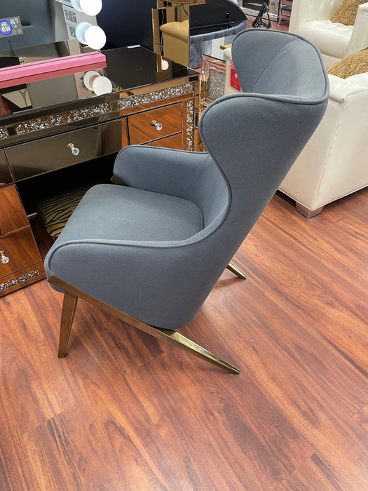 Gray Glam Accent Chair