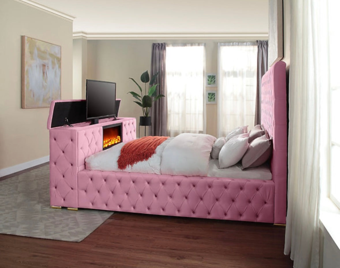 Tv Fireplace Bed Frame