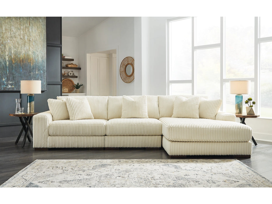 Cream Lindyn 3-Piece Sectional with Chaise