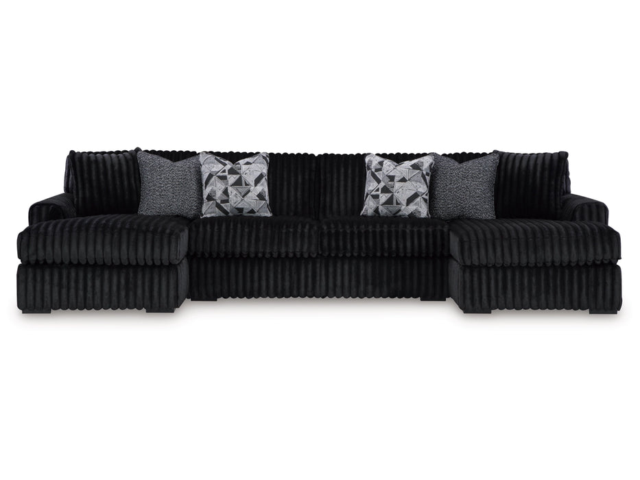 Midnight 3 piece Double Chaise Sectional
