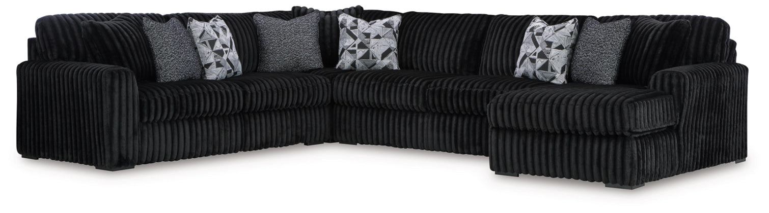 Midnight RAF 4 Piece Sectional