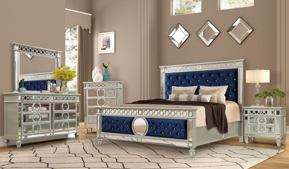 Harvey Blue Mirrored Bedroom Collection — CLEGLAM