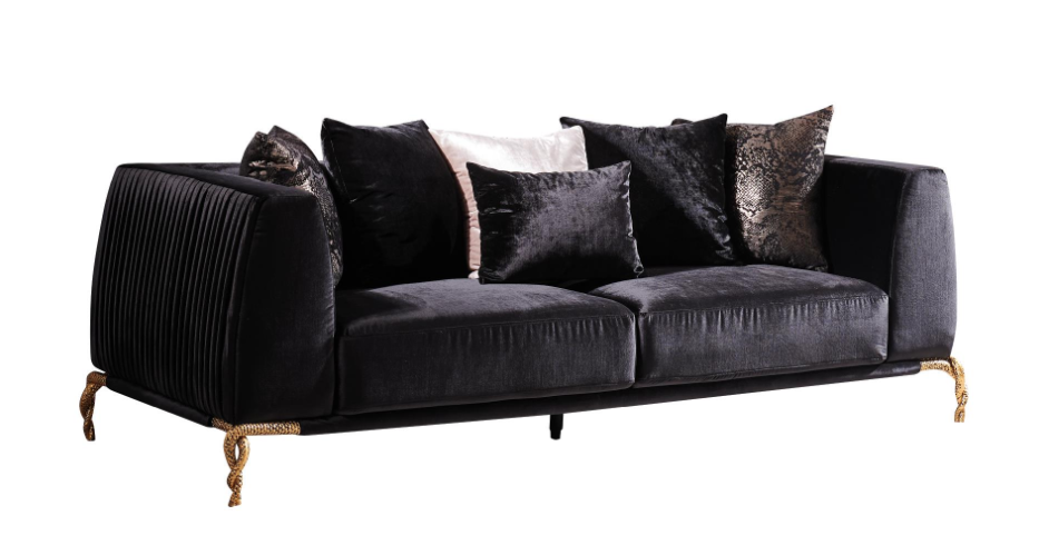 MAJESTIC 2 PC LIVING ROOM SET BLACK