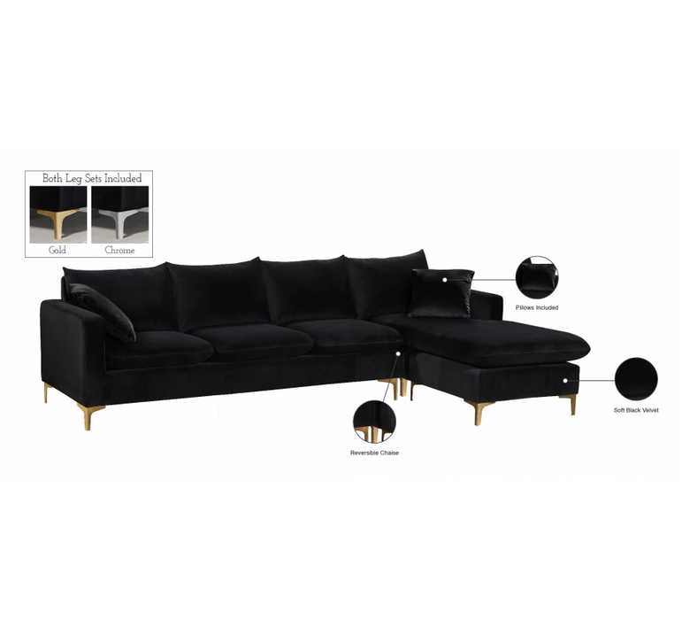 Naomi Velvet Reversible Sectional