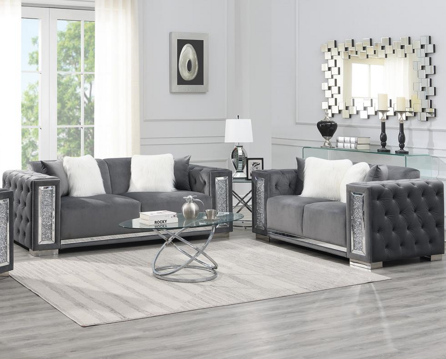 Lamar Crushed Diamond Sofa & Loveseat