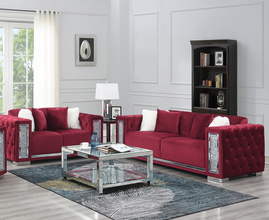 Lamar Crushed Diamond Sofa & Loveseat