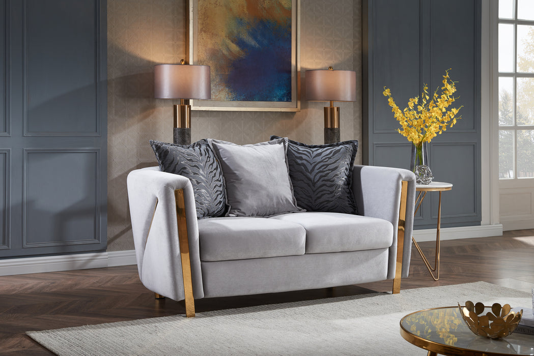 CHANELLE SOFA & LOVESEAT IN GRAY