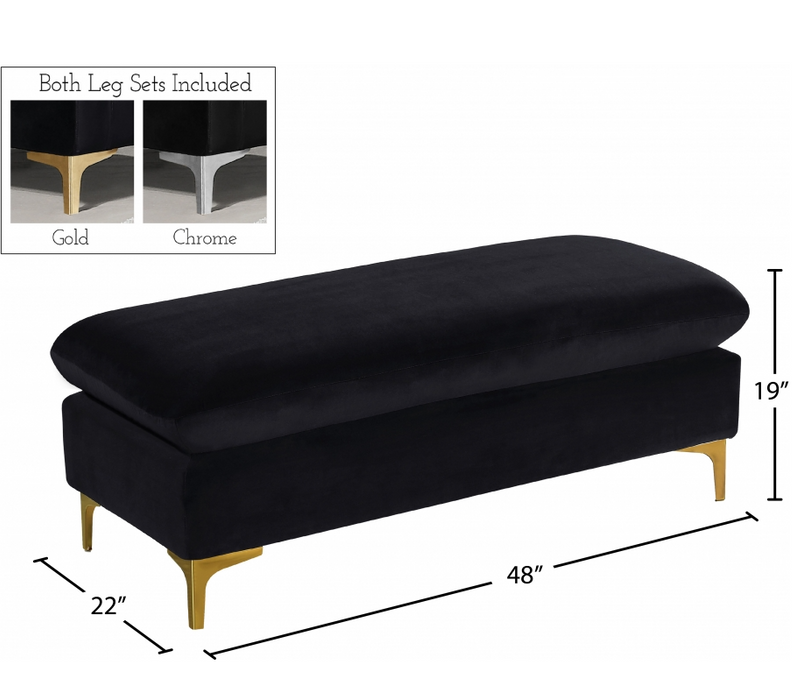 Naomi Velvet Ottoman | Bench
