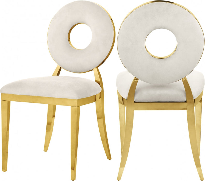 Carousel Cream & Gold Velvet dining chair