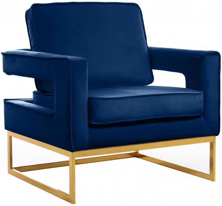 NOAH VELVET & GOLD ACCENT CHAIR