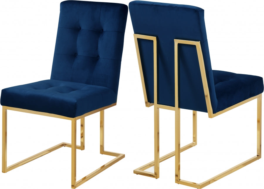 Pierre Velvet Dining Chair with Gold Accents