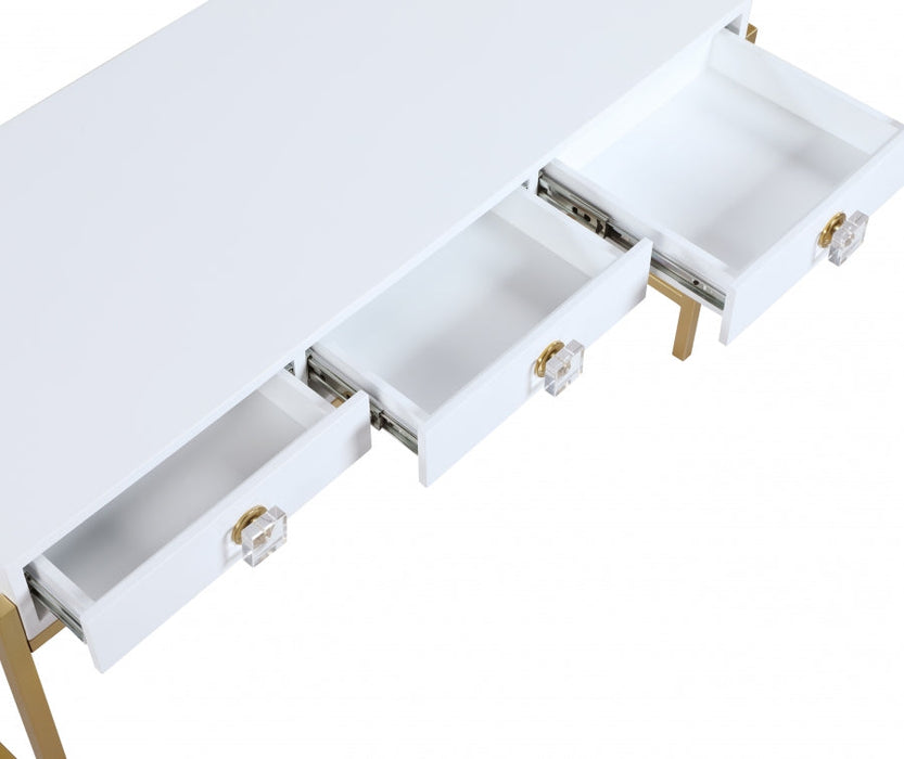 Glam Gold & White Console Table