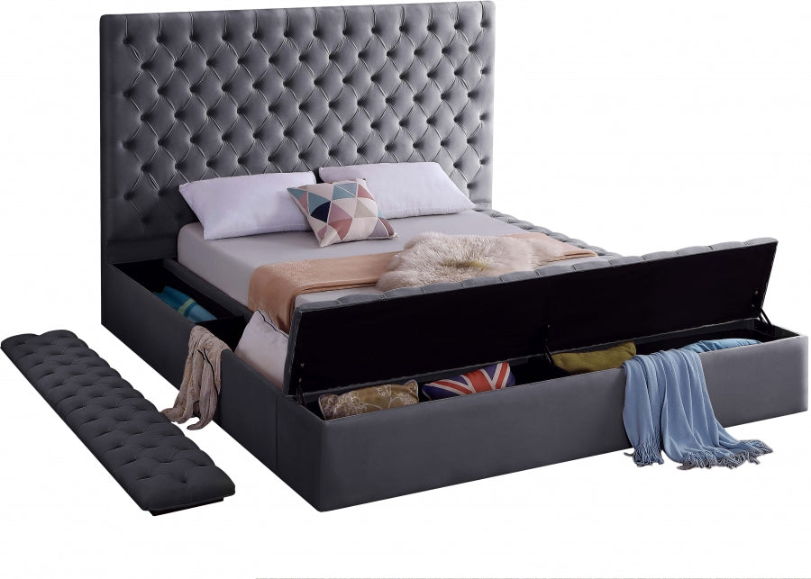 Gray Bliss Platform Storage Bed