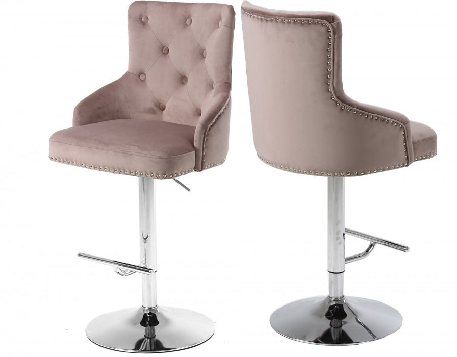 Glam Velvet Swivel Bar Stools with Chrome Base