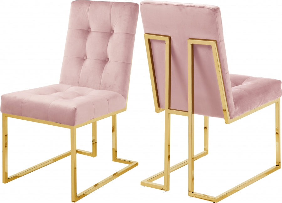 Pierre Velvet Dining Chair with Gold Accents