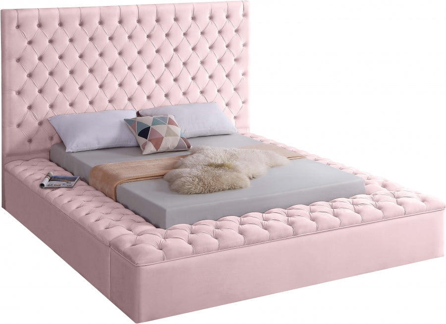 Pink Velvet Bliss Platform Bed CLEGLAM