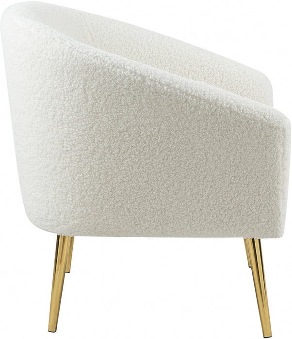 Barlow White Fur Accent Chair