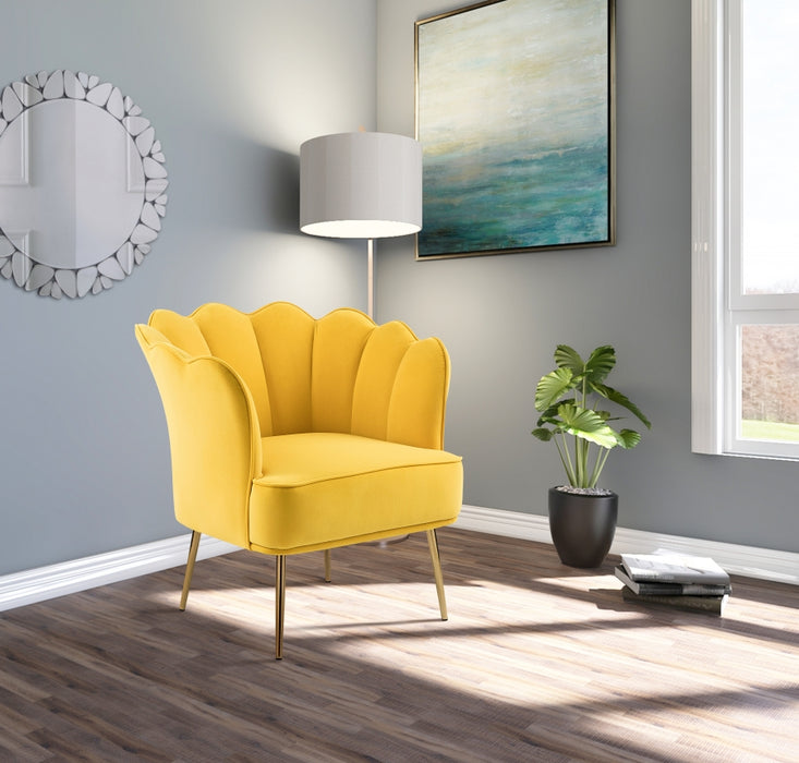 Jester Velvet Accent Chair with Gold Legs