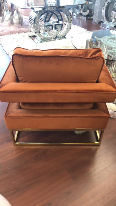 NOAH VELVET & GOLD ACCENT CHAIR