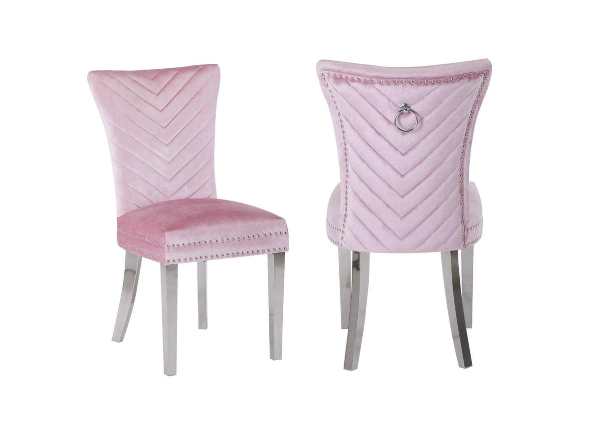 Pink Eva Velvet Dining Chairs — CLEGLAM