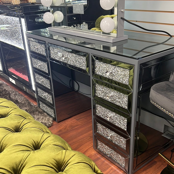 Abby Diamond Encrusted Mirrored Vanity