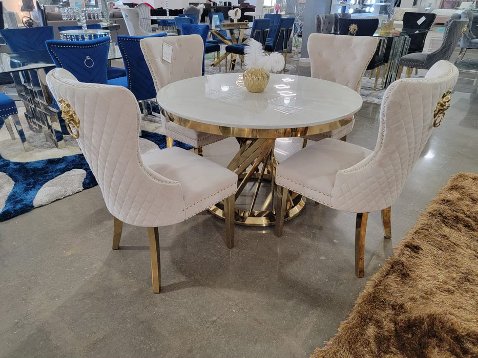 Donna Cream Gold Dining Chairs