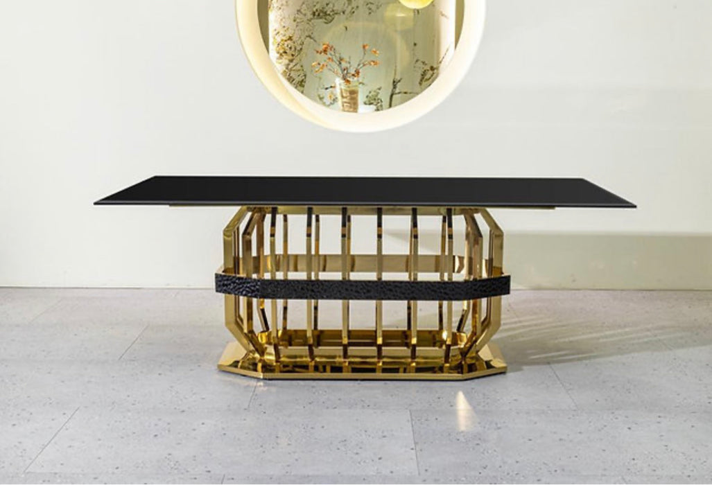 Black & Gold Marble Dining Table