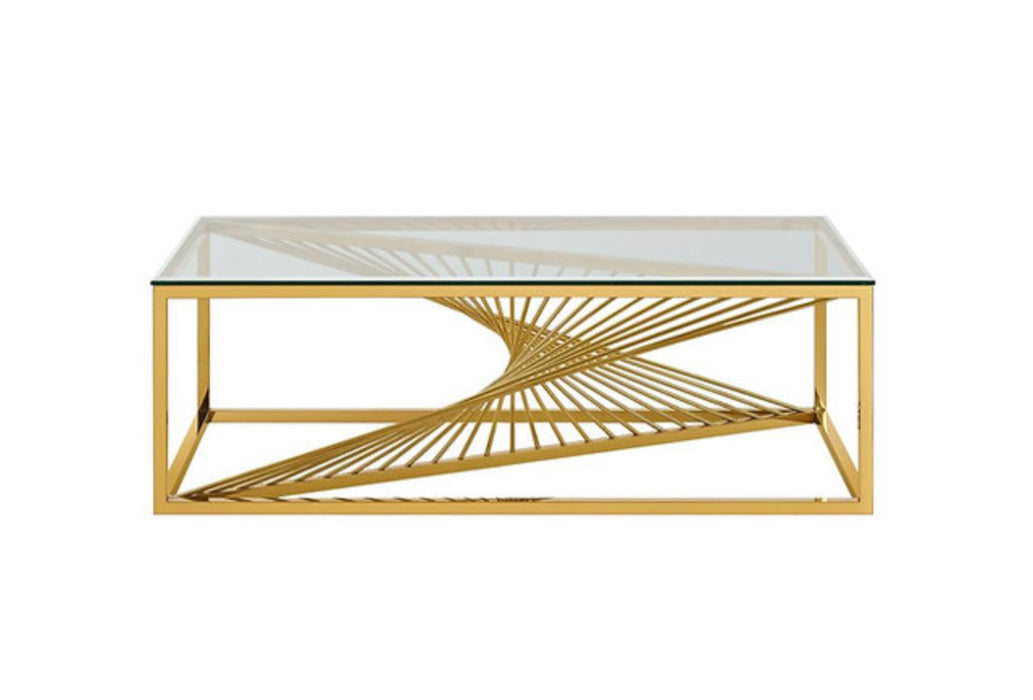 Gold Glass Coffee Table