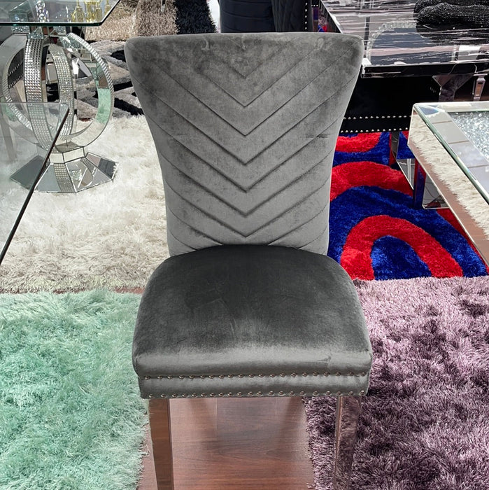 Dark Grey Velvet Eva Dining Chair