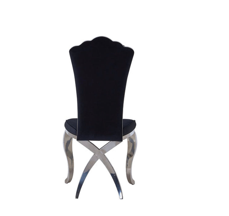 Black & Chrome Flower Dining Chair