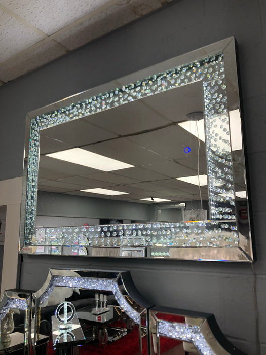 Glam LED Wall Mirror with Diamond Encrusting
