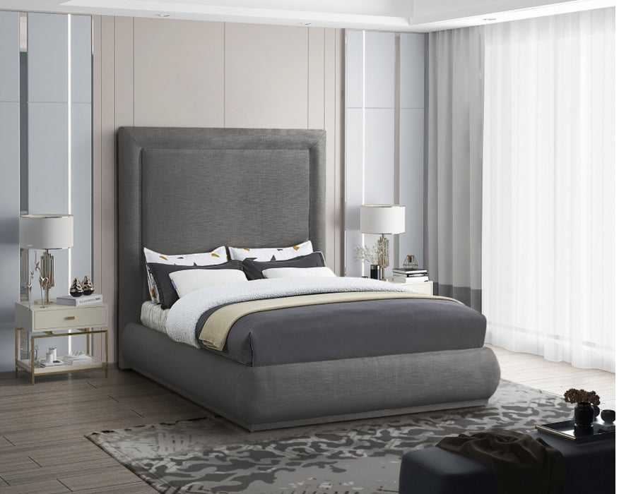 Queen Brooke Linen Textured Fabric Bed