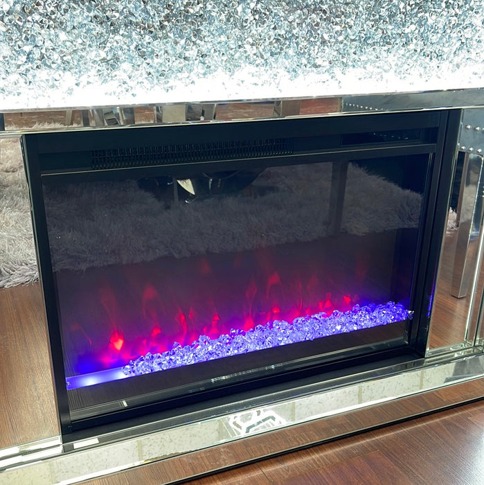 Glam Mirrored Alaska Fireplace