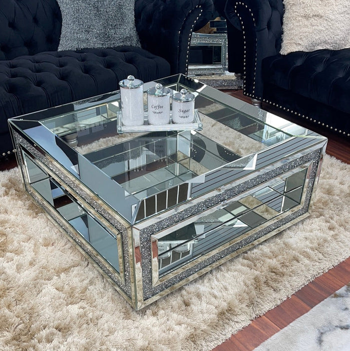 Crushed diamond online table and chairs