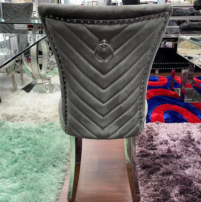 Dark Grey Velvet Eva Dining Chair